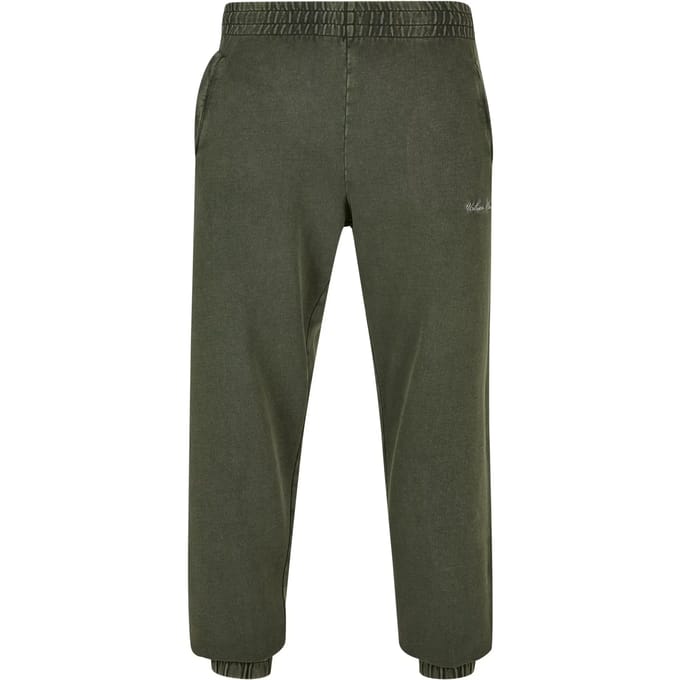 Urban Classics - Small Embroidery Heren joggingbroek - M - Groen