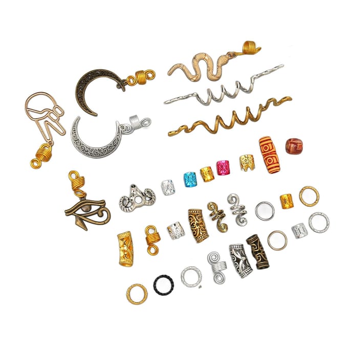 Dreadlocks Sieraden Accessoires Clips Manchetten Ringen Legering Meerdere Vormen Decoratieve Dreadlocks Kralen white