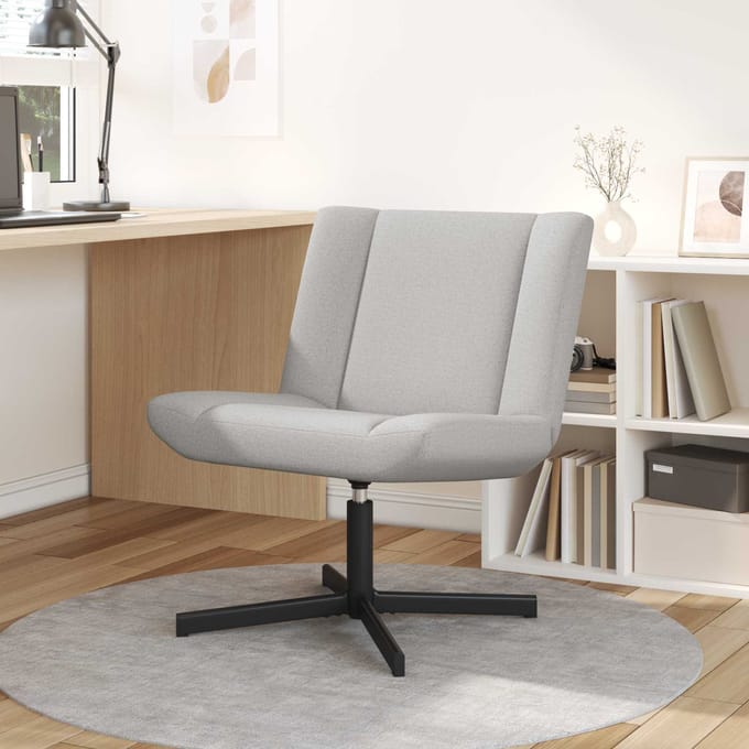 vidaXL - Draaistoel - Wolkgrijs - 63 - x - 75 - x - 76 - cm - Stof