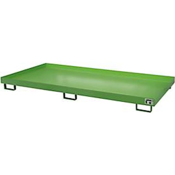 Stellinglekbak type RW/RW 2700-1, zonder rooster, groen RAL6011