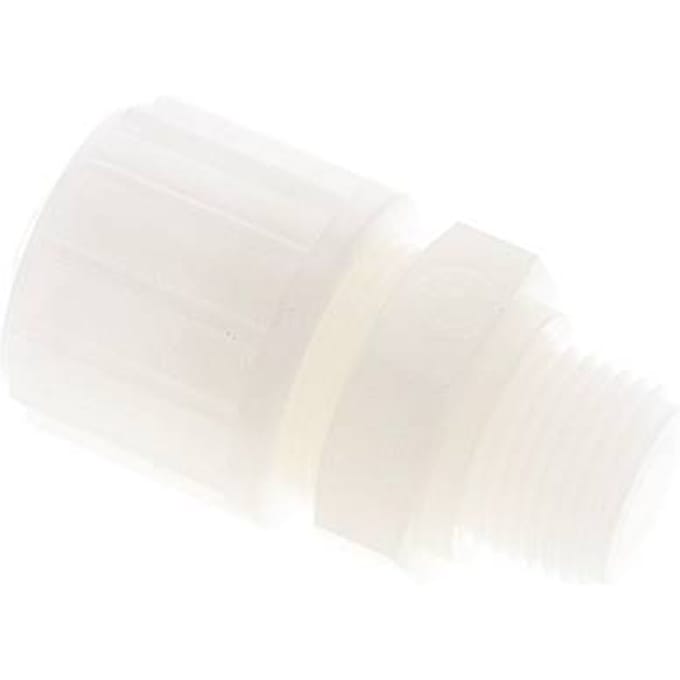 20x13mm & G1/2'' PVDF Rechte Knelfitting Buitendraad 10bar Kunststof en Polyamide