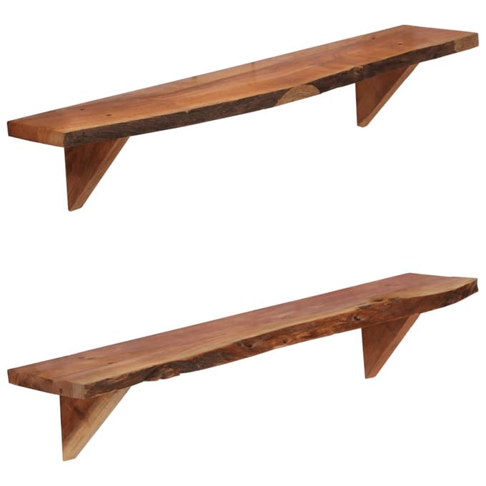 vidaXL - Wandschappen - 2 - st - 90x20x18 - cm - massief - acaciahout