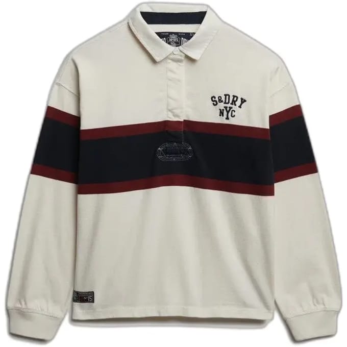 Gestreepte lange mouwen polo voor dames Superdry Heritage