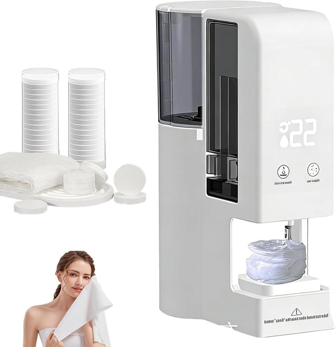 Warme Handdoek Dispenser - Handdoekverwarmer Stoom - Gezichtsreiniging - Directe Warmte 3 Seconden - 55°c - Wit