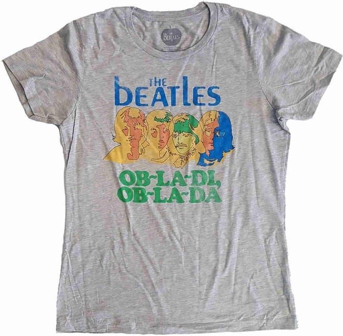 The Beatles - Ob-La-Di Dames T-shirt - M - Grijs