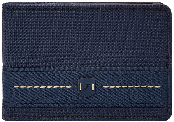 FOSSIL Kaarthoes Rowan Front Pocket Bifold Wallet Navy Donkerblauw