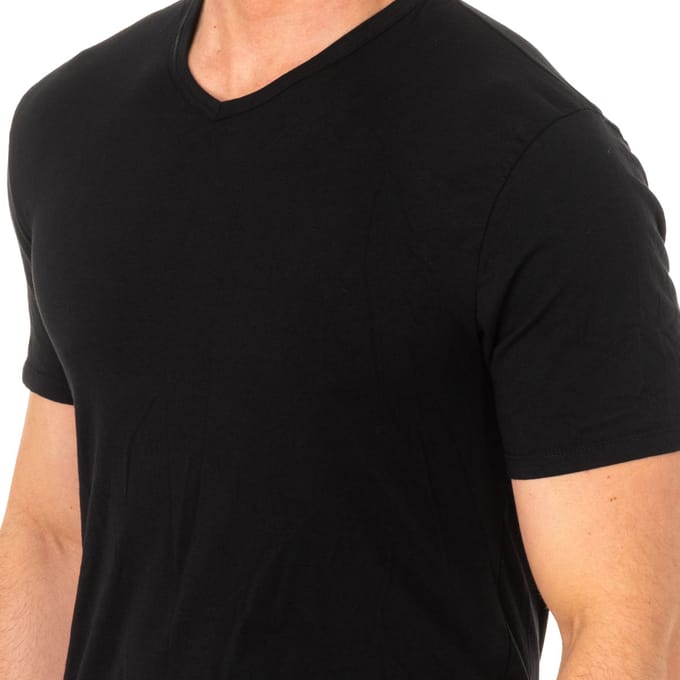 Heren-T-shirt korte mouw V-hals A040X