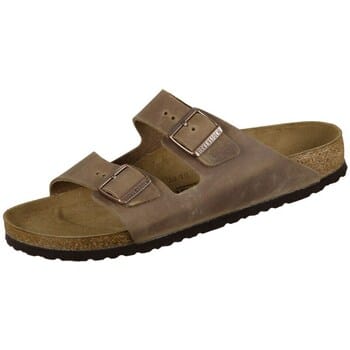 Birkenstock Arizona oiled leather tabacco brown platte sandalen unisex