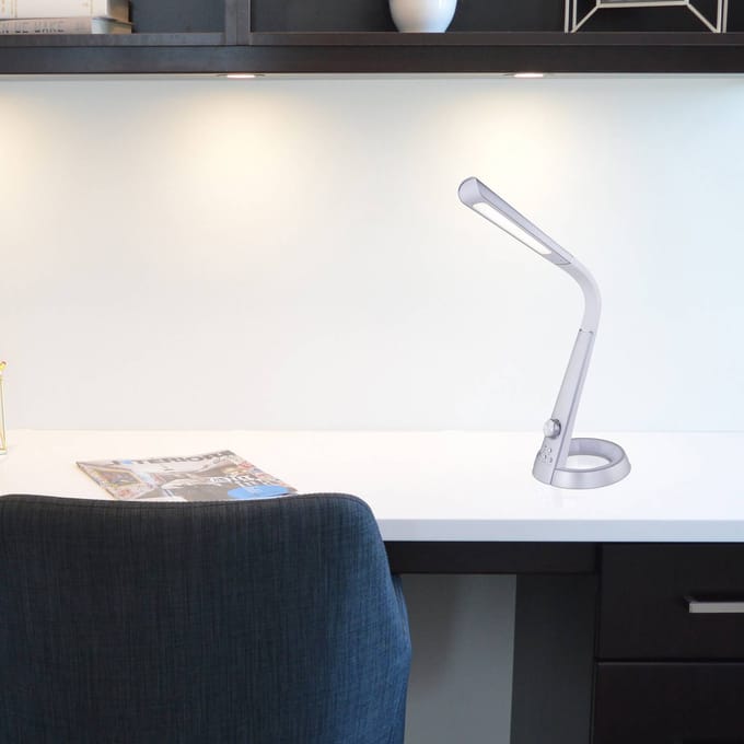 Globo - tafellamp - Mitti - zilver - kunststof - bureaulamp - LED - 58376S
