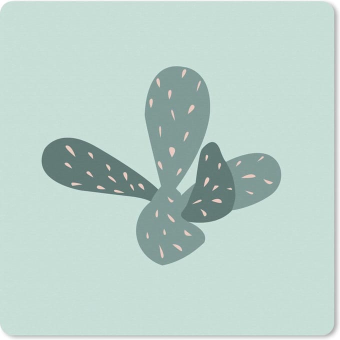 Muismat 20x20 cm - Mousepad Zomer - Cactus - Abstract - Muismatten