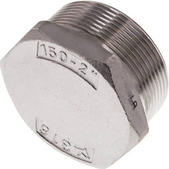 Plug R2'' RVS met buitenzeskant 16 bar (224.8psi)