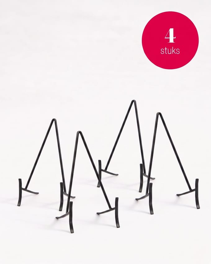 vtwonen - Bordenstandaard - Bordenhouder - Zwart - 11x20 cm - Set van 4