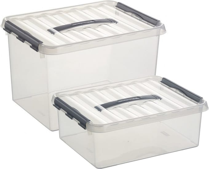 Sunware Opberg boxen set 4x - kunststof met deksel in 12 en 22 Liter