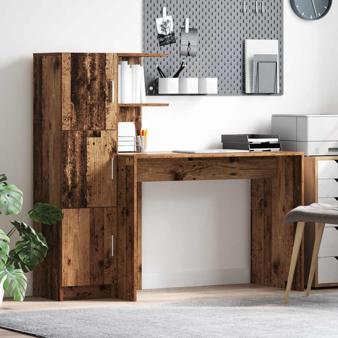 vidaXL - Bureau - Oudhout - 133.5 - x - 50 - x - 124 - cm - 2 - st