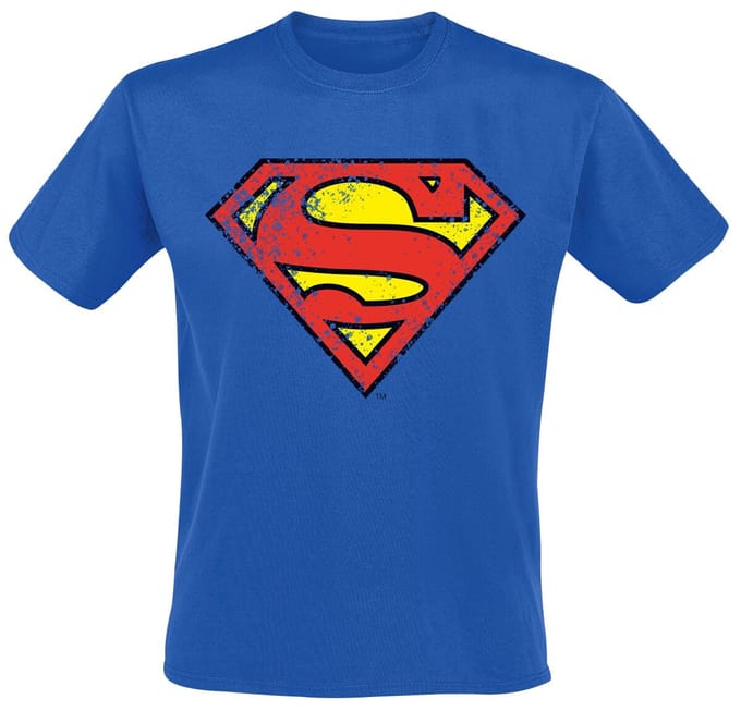 Superman T-shirt - Crest - M tot 5XL - voor Mannen - blauw