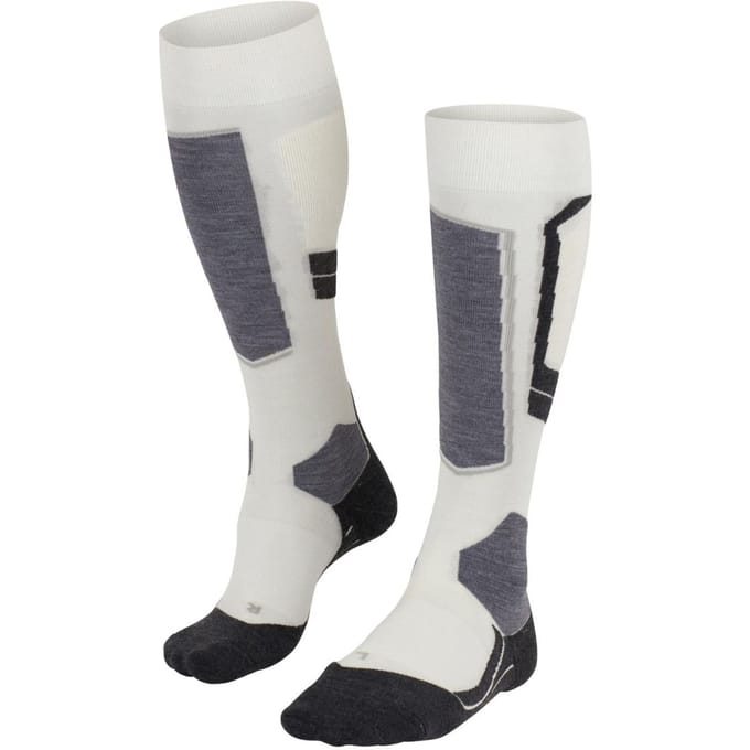 FALKE SK4 warm dun wol functioneel materiaal skisokken dames wit - maat 41-42