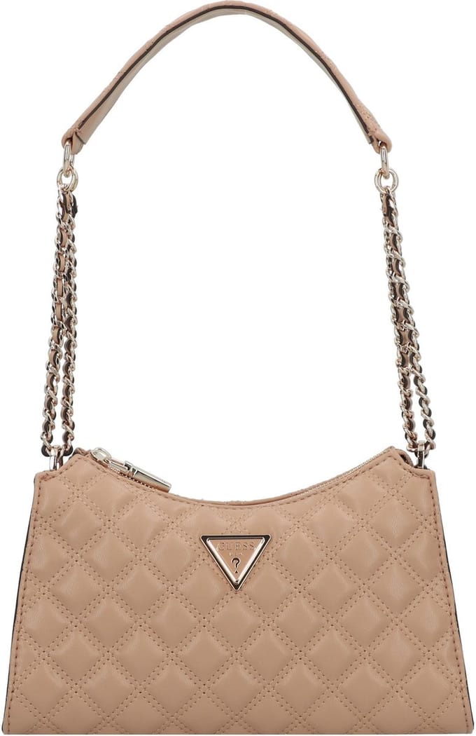 GUESS Schoudertas Giully Top Zip Shoulder Bag Beige Lichtbruin