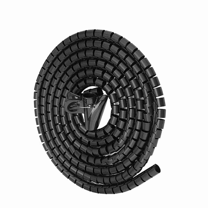 Flexibele Spiraalbuis Kabel Organizer Draadwikkel Koordbeschermer Draadopslag Wit 3.0m * 16mm zwart