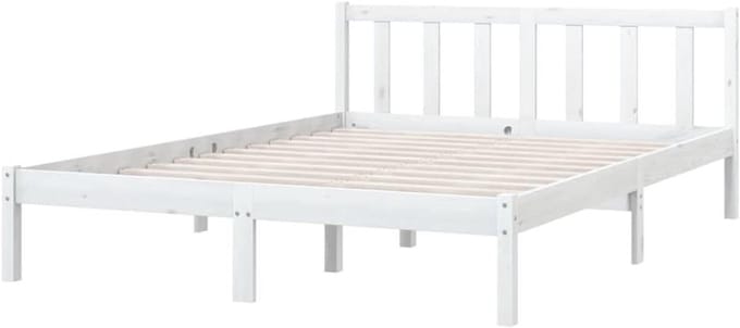 Houten Bedframe - Ledikant Grenenhout - Moderne Slaapkamer - Massief Stevig - 140x200 cm - Wit