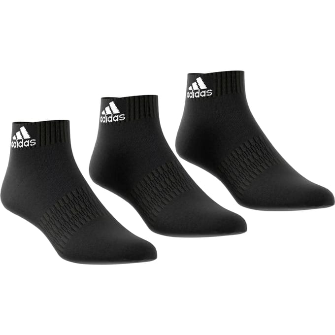 adidas - Cushioned Ankle Sock 3P - Zwarte Sokken-37 - 39