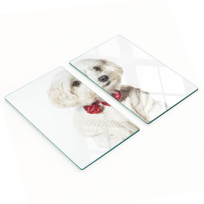 Glazen snijplanken met afbeelding van een Maltezerhond, 2x30x52 cm