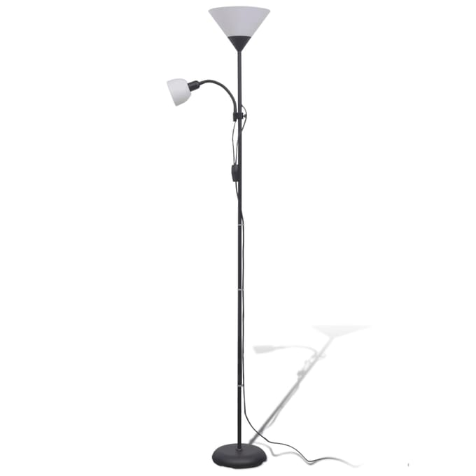 vidaXL Vloerlamp Staal - Zwart, 180 x 22,5 cm