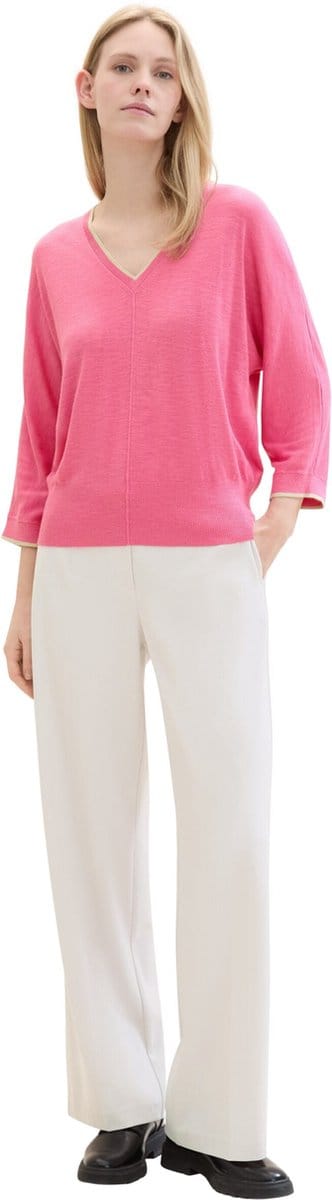 Tom Tailor - Pull - Maat XXL - Vrouwen - Roze - Viscose