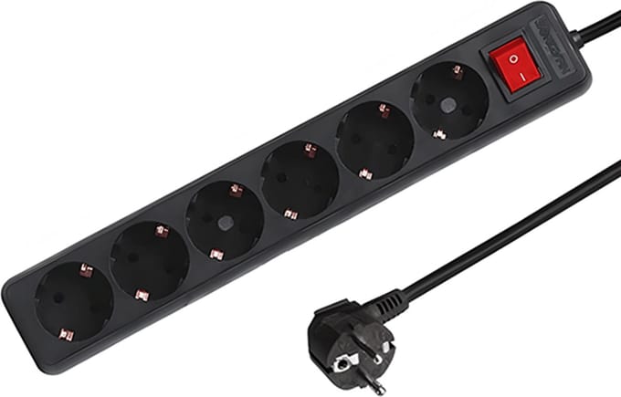 Stekkerdoos zesvoudig - Tafelcontactdoos - 3M - Zwart