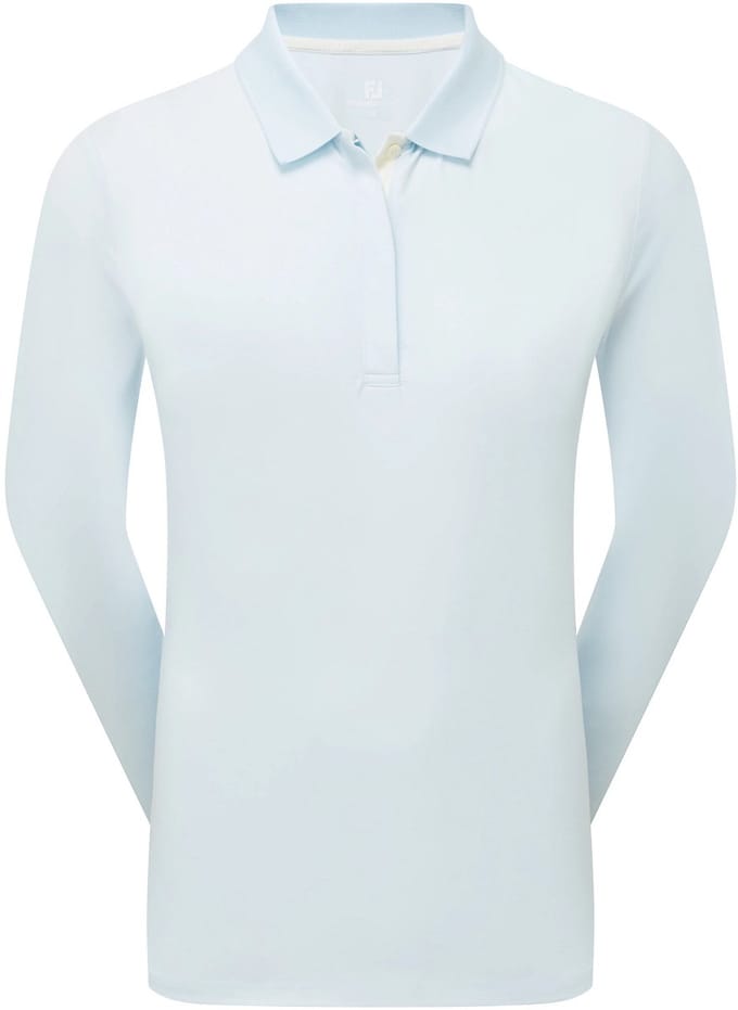 Footjoy ThermoSeries Langemouw Golfpolo Ice Blue
