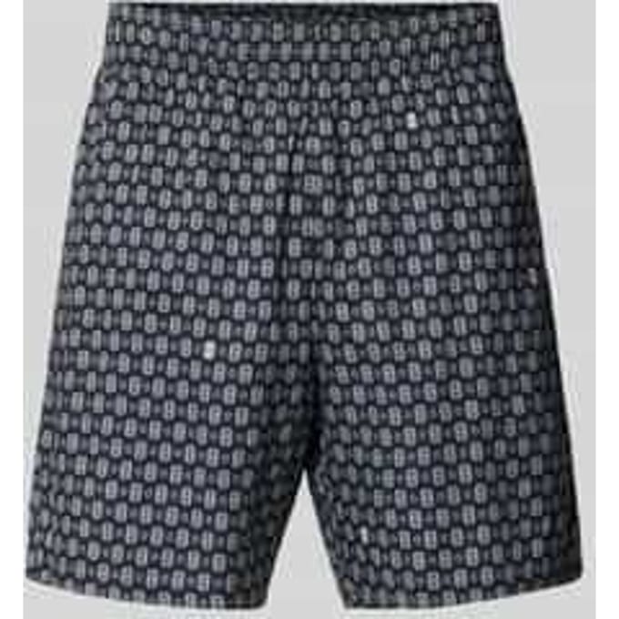 regular fit short van mix van katoen en viscose model 'Aop Short Tenniscourt'