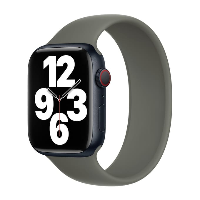 Apple Siliconen solobandje voor de Apple Watch | 38/40/41/42 mm - Maat 8 - Olive