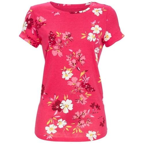 Fuchsia gebloemd pyjamashirt Ringella - Roze - Maat - 40