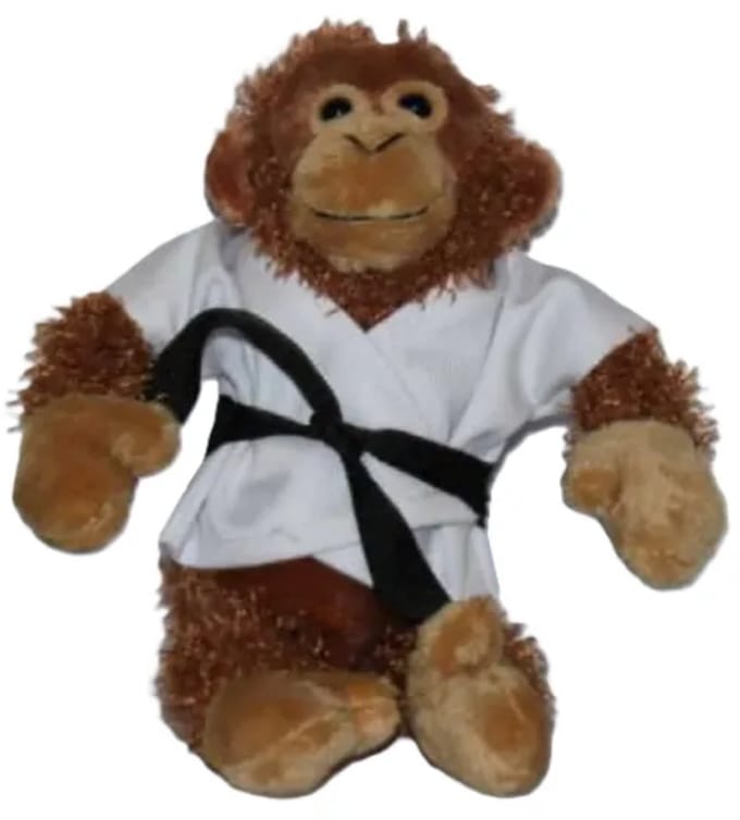Knuffel Orang Oetan in Gi met Zwarte Band