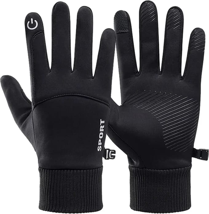 Hidzo Sport Handschoenen - Unisex - Zwart - Touch Screen Compatabilteit