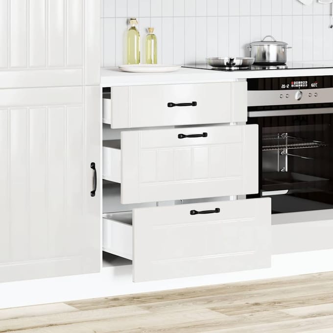 vidaXL - Onderkast - "Lucca" - Hoogglans - Wit - Bewerkt - Hout