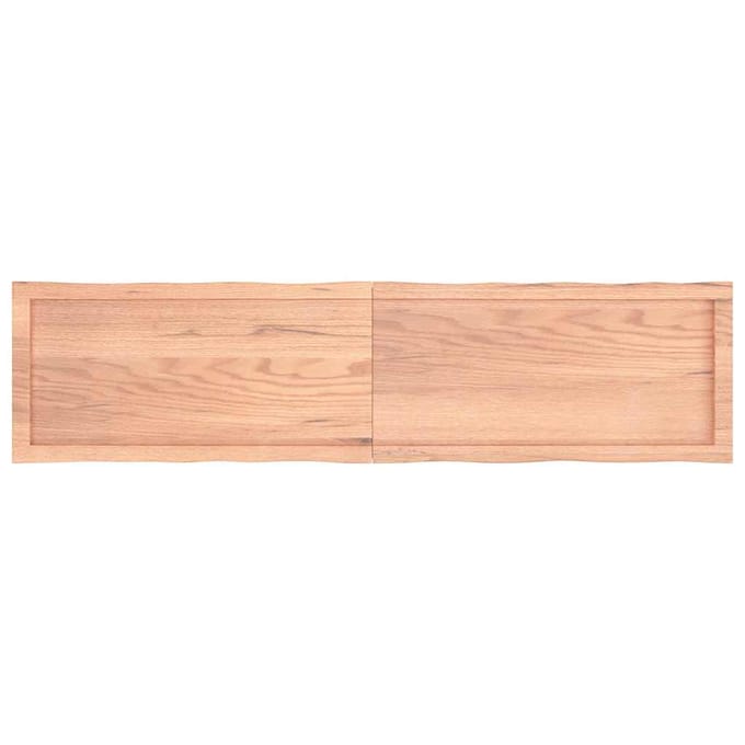 vidaXL - Tafelblad - natuurlijke - rand - 160x40x(2-4) - cm - eikenhout - lichtbruin