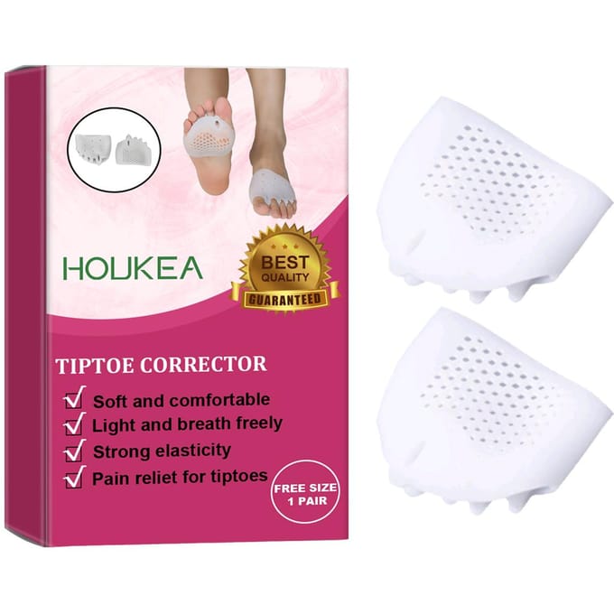 HOUKEA Correction de la pointe des pieds Protection des orteils en silicone Conception des orteils fendus Soulage la pression du pied Élastique souple 0 blanc