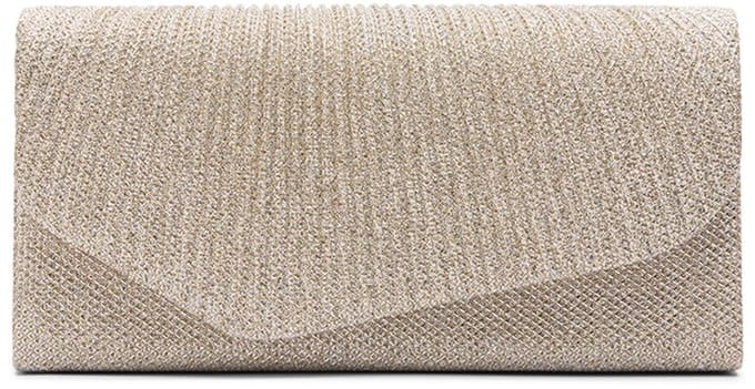 Manfield - Zilveren glitter clutch