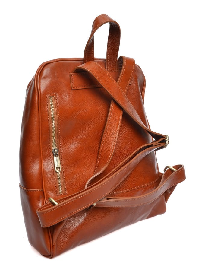 Anna Luchini Brown Rundleer Tas