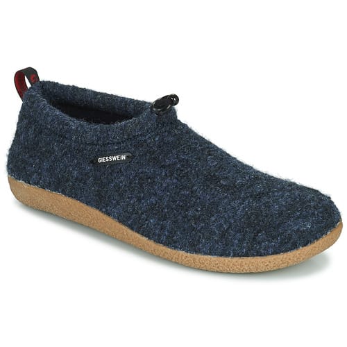 Pantoffels scheerwollen walkmateriaal Van Giesswein blauw