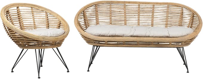 MARATEA - Loungeset - Lichtbeige - Rotan