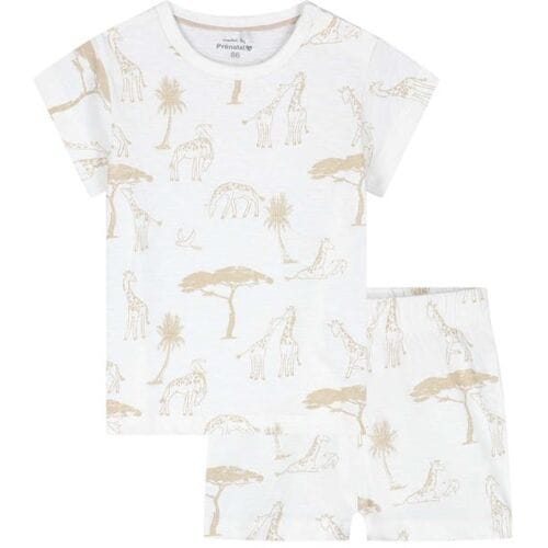 Prénatal peuter shortama giraffe Ivoor Wit 98 unisex