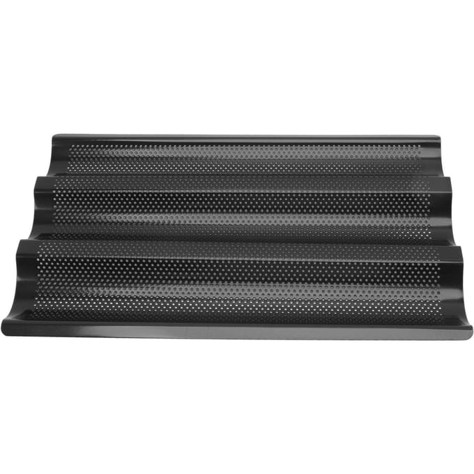 Plaque à Baguette en Acier Inoxydable Forme U Chauffage Uniforme Conception Perforée Moule à Pain Français pour gray
