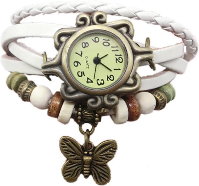 Dames horloge-armband 18 mm wit I-deLuxe verpakking