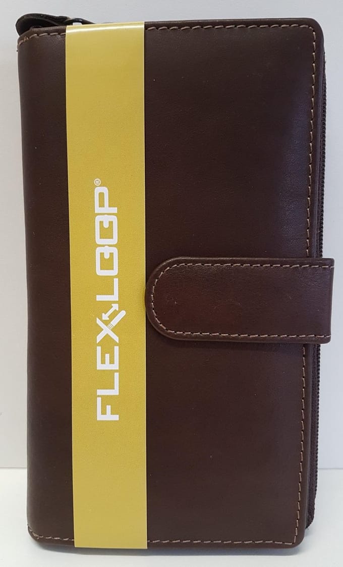 Flexloop Dames ritsportemonnee Groot Dark Brown
