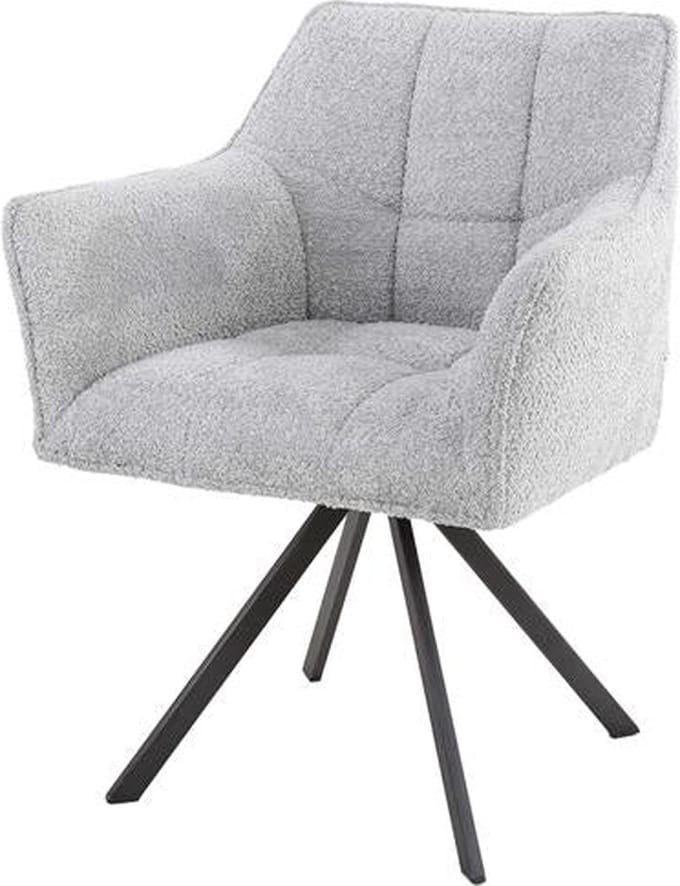 Set van 2 Draaibare Eetkamerstoelen Bouclé Suze - Met Armleuningen Taupe