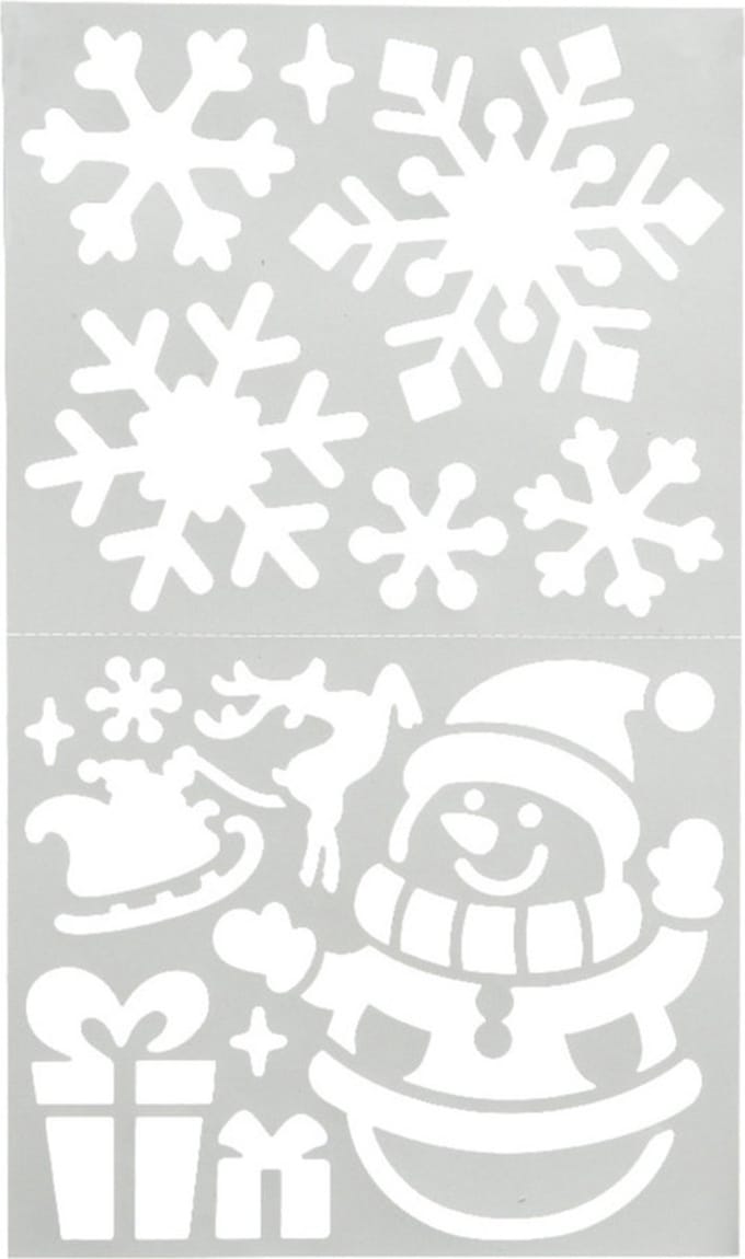 Decoris kerst/winter raamsjabloon - sneeuwpop - 47,5 x 24,5 cm