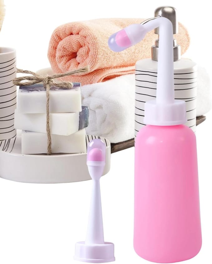Draagbaar Bidet - Reisspuitfles - Intieme hygiëne - Hittebestendig 100°C - 19 cm - Wit
