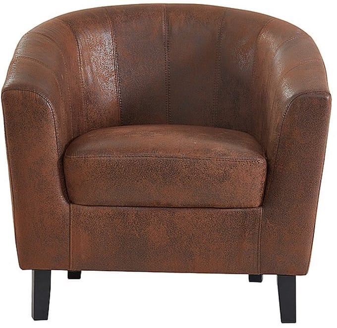 Vente-unique Fauteuil van microvezel - Oud bruin - CRISTOBAL II