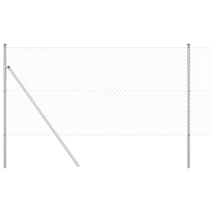 vidaXL - gaashek - met - grondbevestiging - 10 - x - 1 - m - Gegalvaniseerd - staal - Mesh